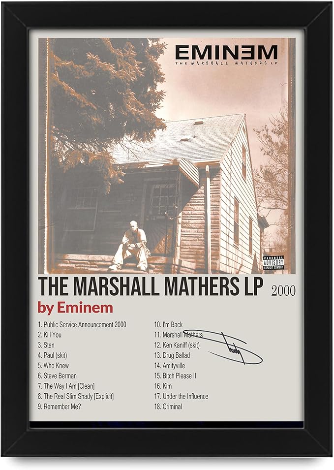 Eminem The Marshall Mathers LP Signed Poster Print- Limited Edition Autograph Fan Gift – Collectible Memorabilia Merchandise