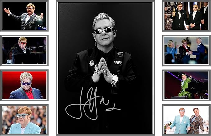 AllStarMedia Elton John Signed Print Poster - Iconic Singer, Wall Art Merchandise, Limited Edition Collectible