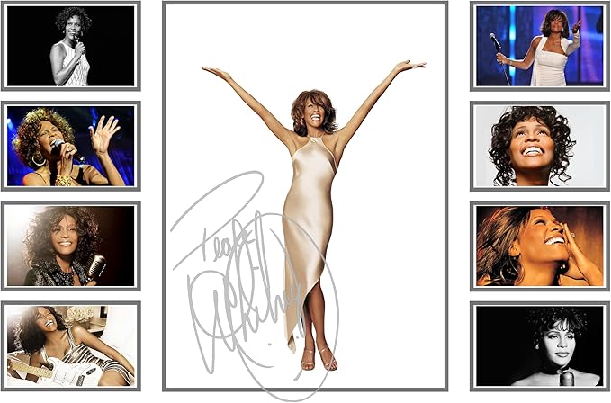 AllStarMedia Whitney Houston Musical Signed Print Poster - Iconic Art for Music Lovers,