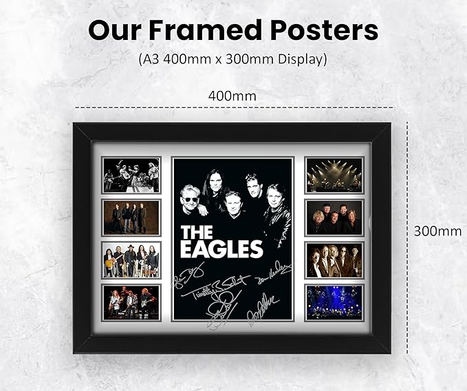 AllStarMedia The Eagles Signed Poster, Exclusive Collectible | Autographed Album Art Display for Fans