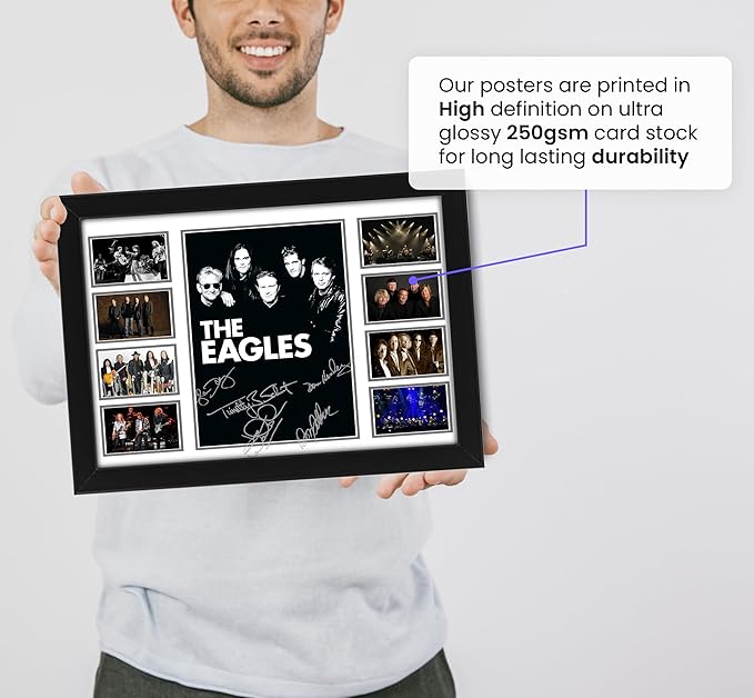 AllStarMedia The Eagles Signed Poster, Exclusive Collectible | Autographed Album Art Display for Fans