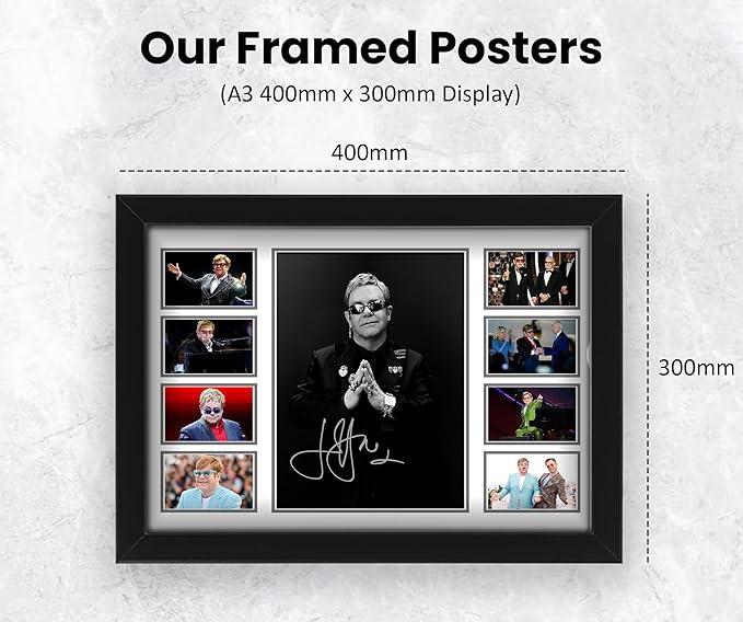 AllStarMedia Elton John Signed Print Poster - Iconic Singer, Wall Art Merchandise, Limited Edition Collectible