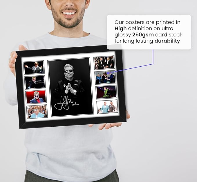 AllStarMedia Elton John Signed Print Poster - Iconic Singer, Wall Art Merchandise, Limited Edition Collectible