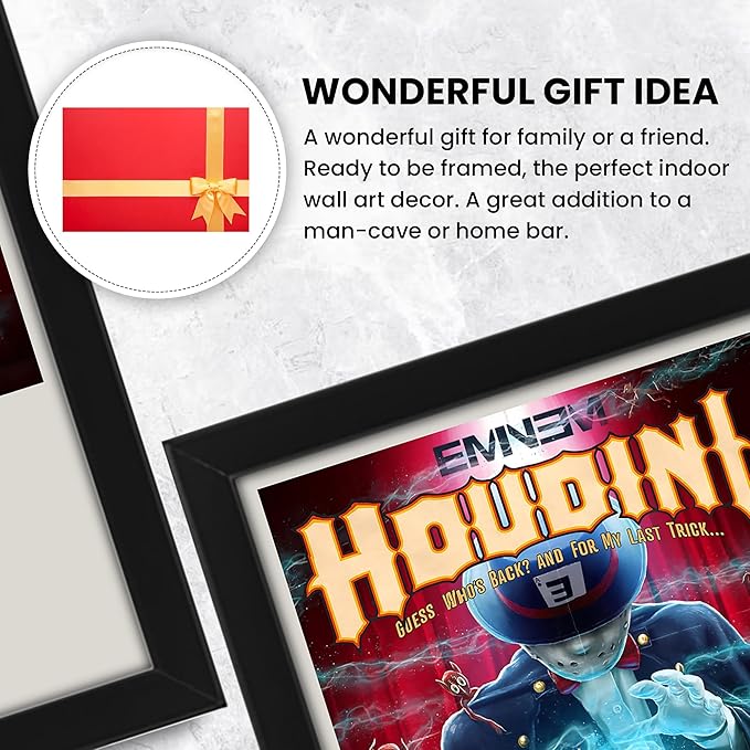 Eminem Houdini Album Signed Poster Print - Limited Edition Autograph Fan Gift - Collectible Music Memorabilia Merchandise - Wall Art Decor for Fans