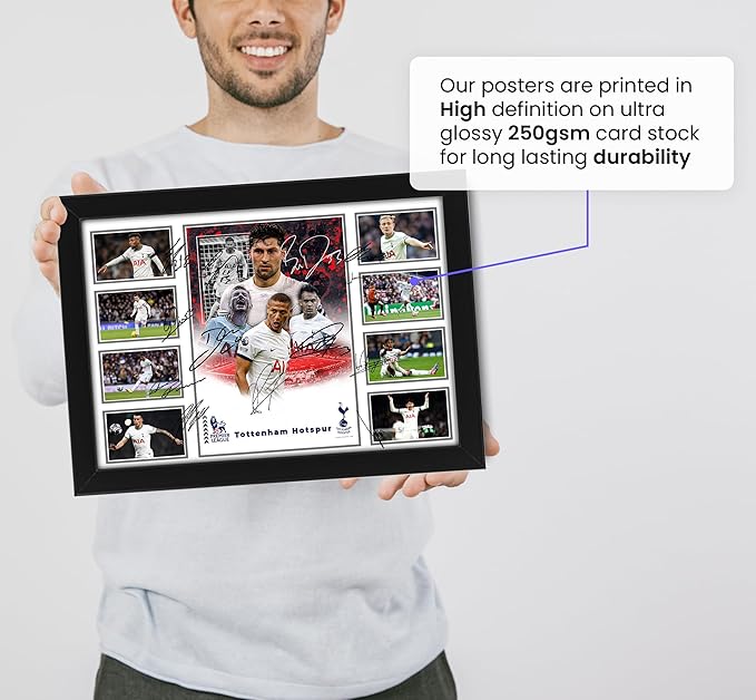 Tottenham Hotspur Football Club 2024-25 Team Merchandise Signed Poster Print- Limited Edition Autograph Football Fan Gift – Collectible Memorabilia, Premier League Season