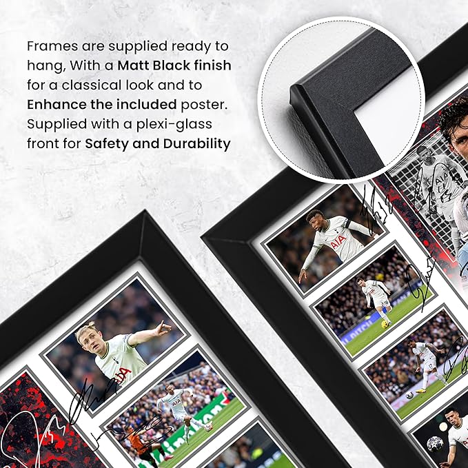 Tottenham Hotspur Football Club 2024-25 Team Merchandise Signed Poster Print- Limited Edition Autograph Football Fan Gift – Collectible Memorabilia, Premier League Season