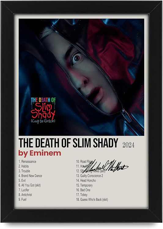 Eminem Death Of Slim Shady Signed Poster Print- Limited Edition Autograph Fan Gift – Collectible Memorabilia Merchandise