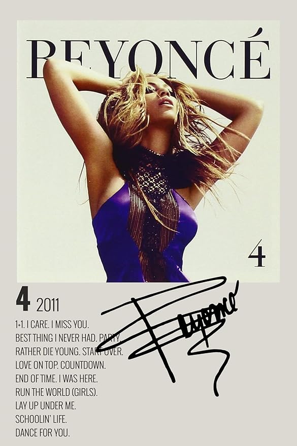 Beyonce Album Cover Signed Poster - Autographed Print Gift, Fan Merchandise Display