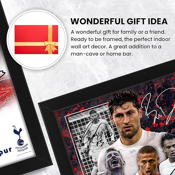 Tottenham Hotspur Football Club 2024-25 Stars Merchandise Signed Poster Print- Limited Edition Autograph Football Fan Gift – Collectible Memorabilia, Spurs FC Signed