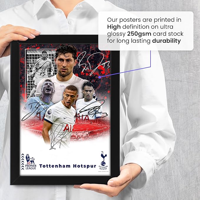 Tottenham Hotspur Football Club 2024-25 Stars Merchandise Signed Poster Print- Limited Edition Autograph Football Fan Gift – Collectible Memorabilia, Spurs FC Signed