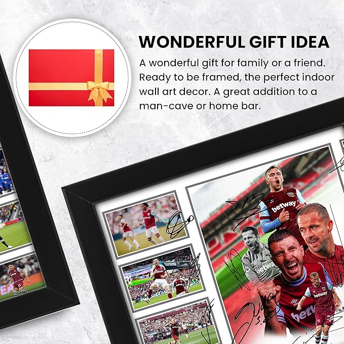 West Ham United Football Club 2024-25 Team Merchandise Signed Poster Print- Limited Edition Autograph Football Fan Gift – Collectible Memorabilia, Premier League Season