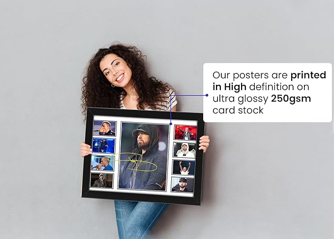 Eminem Autograph Poster Print - Limited Edition Collage Of The Music Legend - Signed Collector Merchandise For Fans And Rap Music Lovers