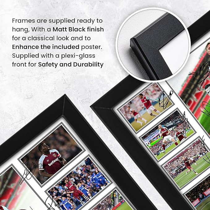 West Ham United Football Club 2024-25 Team Merchandise Signed Poster Print- Limited Edition Autograph Football Fan Gift – Collectible Memorabilia, Premier League Season