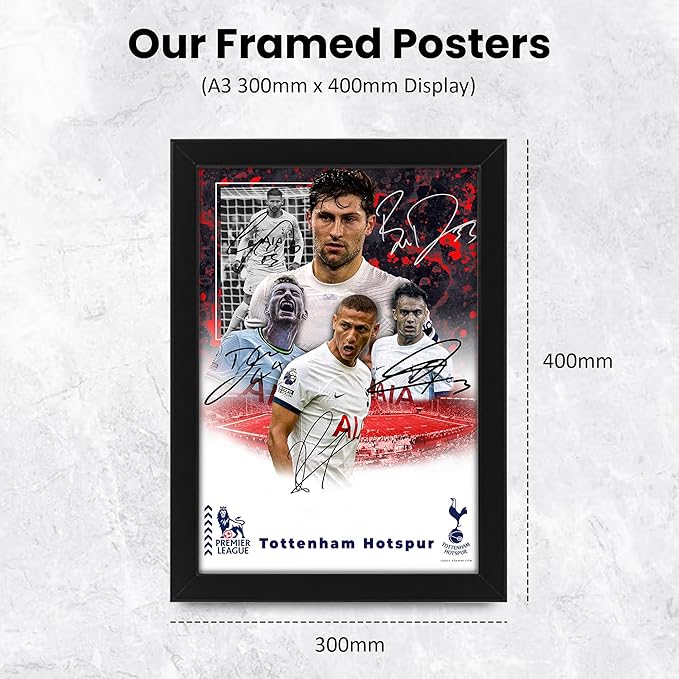 Tottenham Hotspur Football Club 2024-25 Stars Merchandise Signed Poster Print- Limited Edition Autograph Football Fan Gift – Collectible Memorabilia, Spurs FC Signed