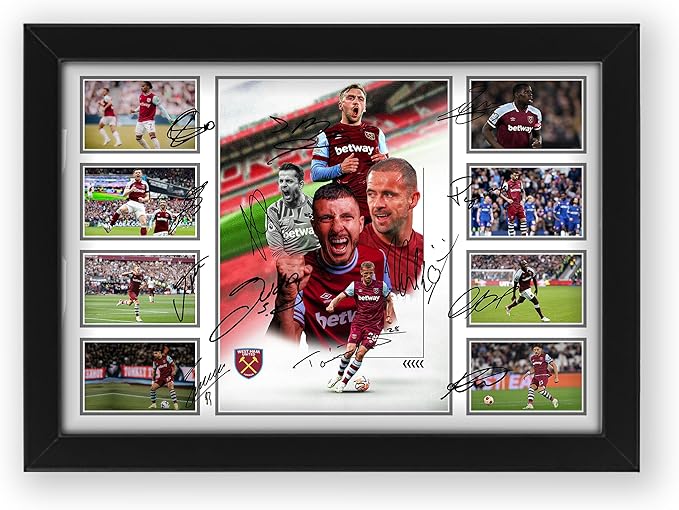 West Ham United Football Club 2024-25 Team Merchandise Signed Poster Print- Limited Edition Autograph Football Fan Gift – Collectible Memorabilia, Premier League Season