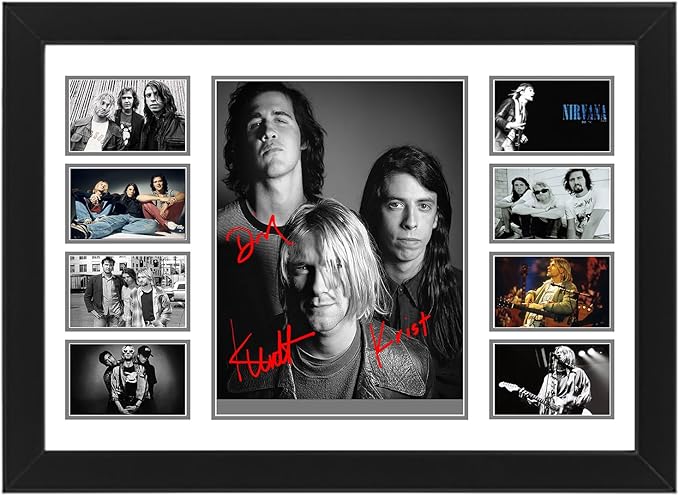 AllStarMedia Nirvana Collage Autographed Poster Print - Limited Edition Poster, Home and Office Decore, Wall Art, Git for Fans, Band Members Signed