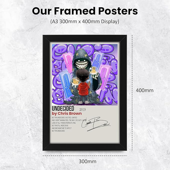 Undecided Song by Chris Brown Signed Poster – Limited Edition Autographed Collectible – Exclusive Music Memorabilia for Fans