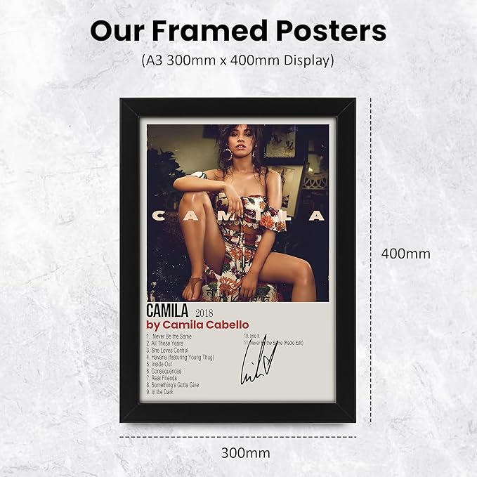 Camila Cabello Camila Album Cover Signed Poster Print- Limited Edition Autograph Fan Gift – Collectible Memorabilia Merchandise