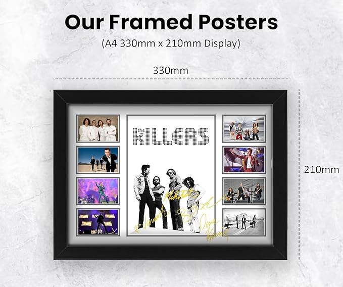AllStarMedia The Killers Signed Poster, Limited Edition Autograph Music Print
