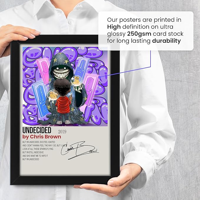 Undecided Song by Chris Brown Signed Poster – Limited Edition Autographed Collectible – Exclusive Music Memorabilia for Fans