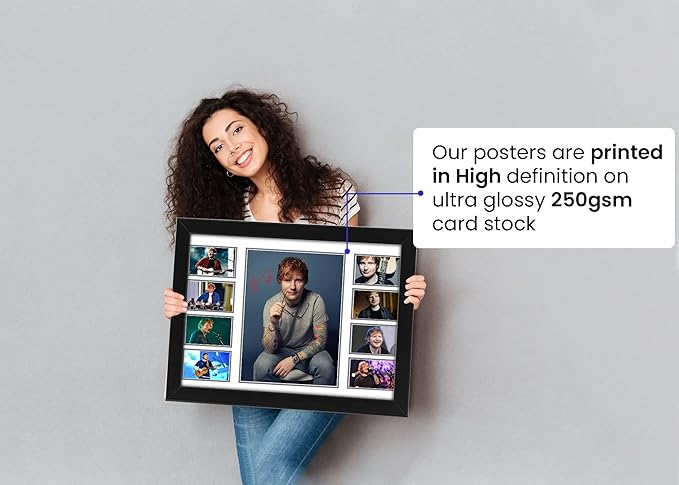 Ed Sheeran Autographed Collage Poster Print - Limited Edition Music Memorabilia and Wall Decor, Music Merchandise, Unique Gifts for Home, Office, and Studio