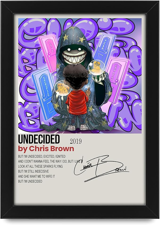 Undecided Song by Chris Brown Signed Poster – Limited Edition Autographed Collectible – Exclusive Music Memorabilia for Fans