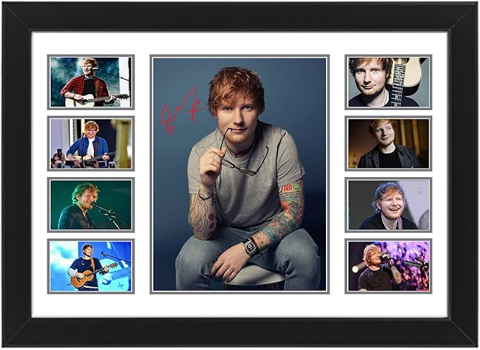 Ed Sheeran Autographed Collage Poster Print - Limited Edition Music Memorabilia and Wall Decor, Music Merchandise, Unique Gifts for Home, Office, and Studio