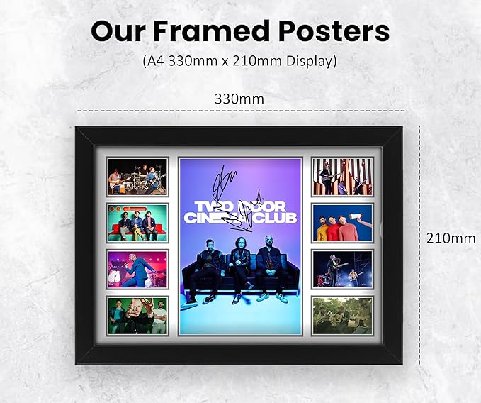 Two Door Cinema Club Autographed Poster – Limited Edition Signed Print – Exclusive Indie Rock Collectible for Fans – Premium Music Memorabilia Gift