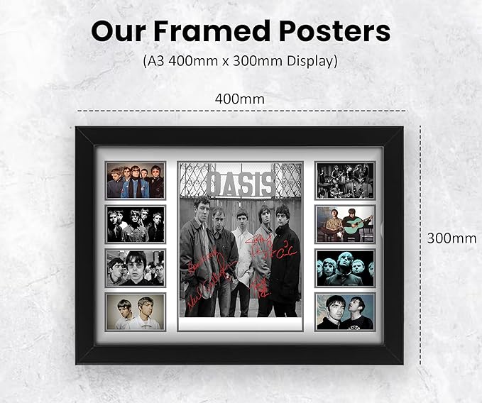 AllStarMedia Oasis Autographed Collage Poster Print - Limited Edition Signed Liam And Noel Gallagher Artwork