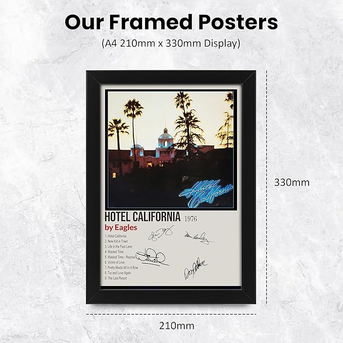 Eagles Hotel California Signed Poster Print- Limited Edition Autograph Fan Gift – Collectible Memorabilia Merchandise