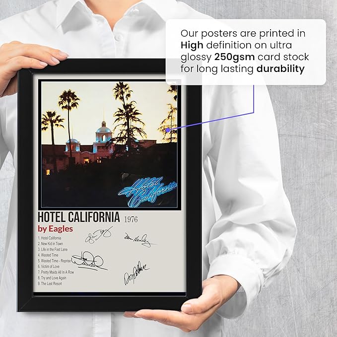 Eagles Hotel California Signed Poster Print- Limited Edition Autograph Fan Gift – Collectible Memorabilia Merchandise