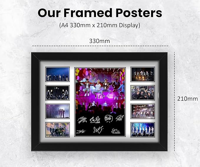 BTS Boy Band Signed Poster Print- Limited Edition Autograph Fan Gift – Collectible Memorabilia Merchandise