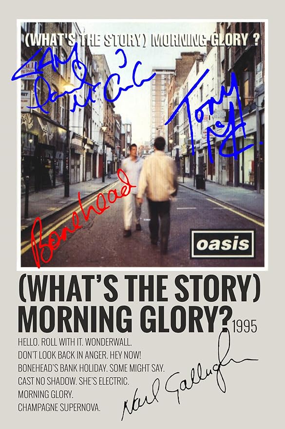 Oasis (What's the Story) Morning Glory? Album Song Cover Signed Poster - Autographed Print