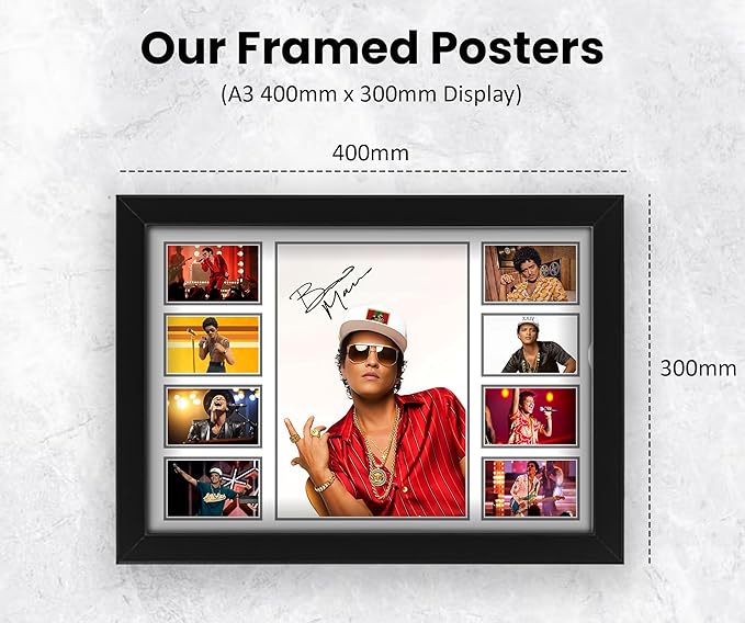 Bruno Mars Signed Poster Print- Limited Edition Autograph Fan Gift – Collectible Memorabilia Merchandise