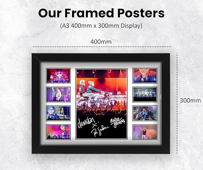 AllStarMedia Gorillaz Autographed Collage Poster Print - Limited Edition Gift for Music Art Lovers, Print for Fans, Wall Art, Home and Office Decor