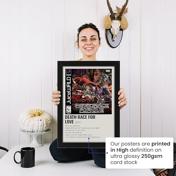AllStarMedia A Death Race for Love by Juice WRLD Music Poster with Printed Autographs