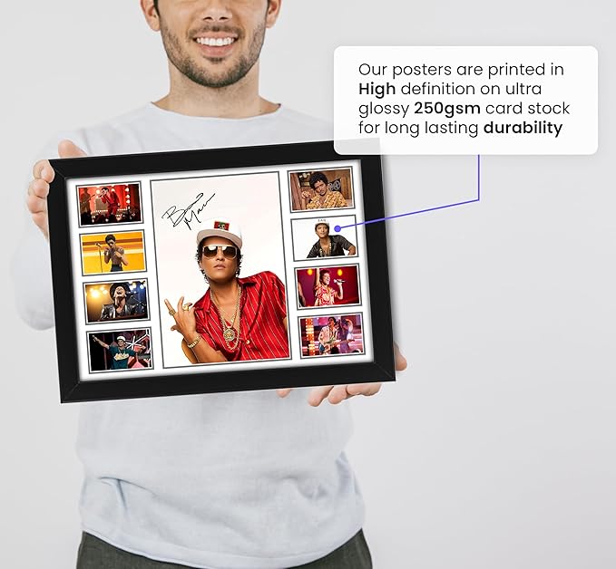 Bruno Mars Signed Poster Print- Limited Edition Autograph Fan Gift – Collectible Memorabilia Merchandise