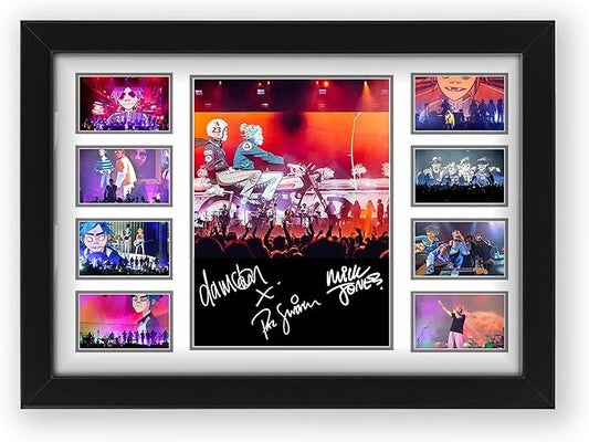 AllStarMedia Gorillaz Autographed Collage Poster Print - Limited Edition Gift for Music Art Lovers, Print for Fans, Wall Art, Home and Office Decor