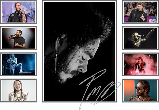 AllStarMedia Post Malone Signed Print Poster - Limited Edition Wall Art for Fans