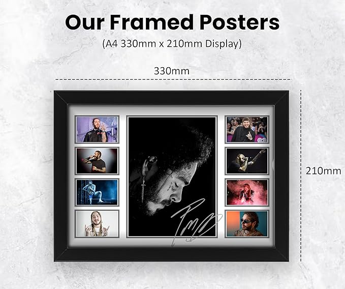 AllStarMedia Post Malone Signed Print Poster - Limited Edition Wall Art for Fans