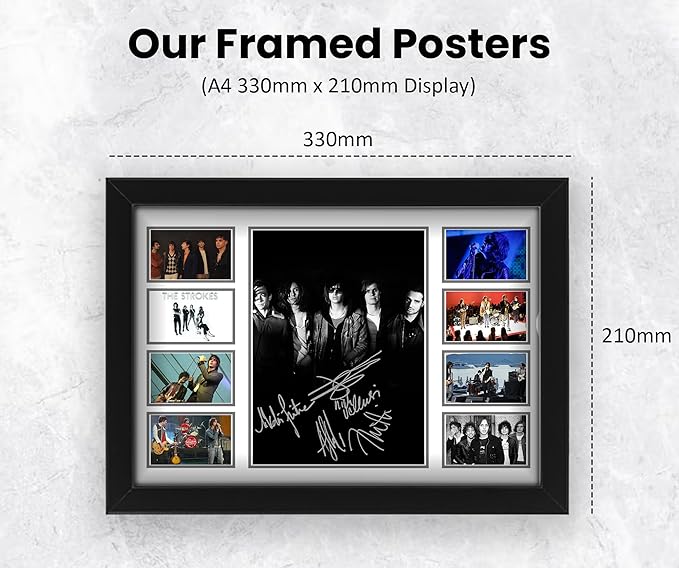 AllStarMedia The Strokes Signed Print Poster - Limited Edition Music Memorabilia, Gift for Fans, Collage Artwork