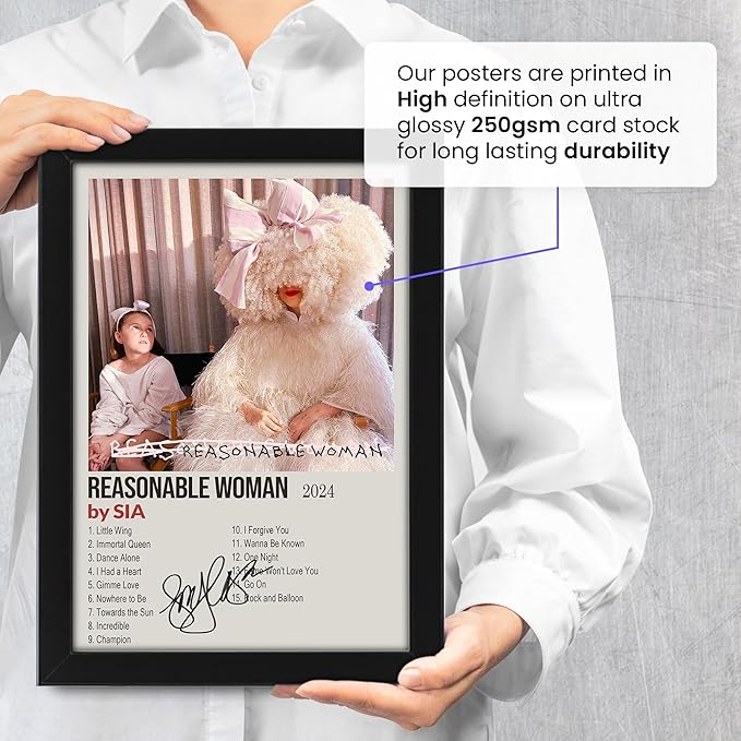 Sia - Reasonable Woman Signed Poster Print- Limited Edition Autograph Fan Gift – Collectible Memorabilia Merchandise