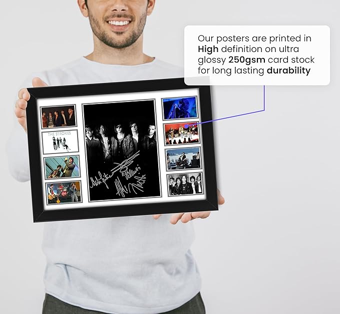 AllStarMedia The Strokes Signed Print Poster - Limited Edition Music Memorabilia, Gift for Fans, Collage Artwork