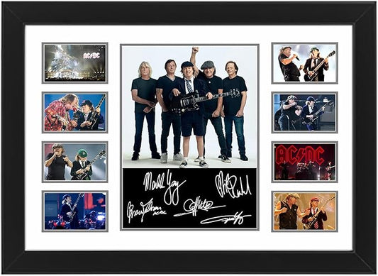 AllStarMedia ACDC Limited Edition Collage Poster Print, A4 or A3 Sizes, Premium Glossy Paper, High Resolution, Framed or Unframed