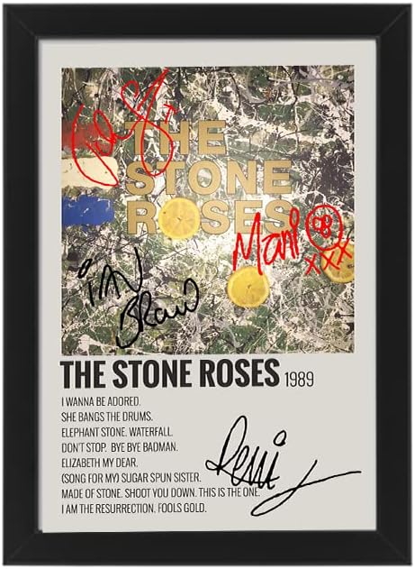 The Stone Roses Album Cover Signed Poster, Autographed Print Display, Fan Merchandise Gift, Collectable/Memoribilia Wall Art, The Stone Roses Enthusiast