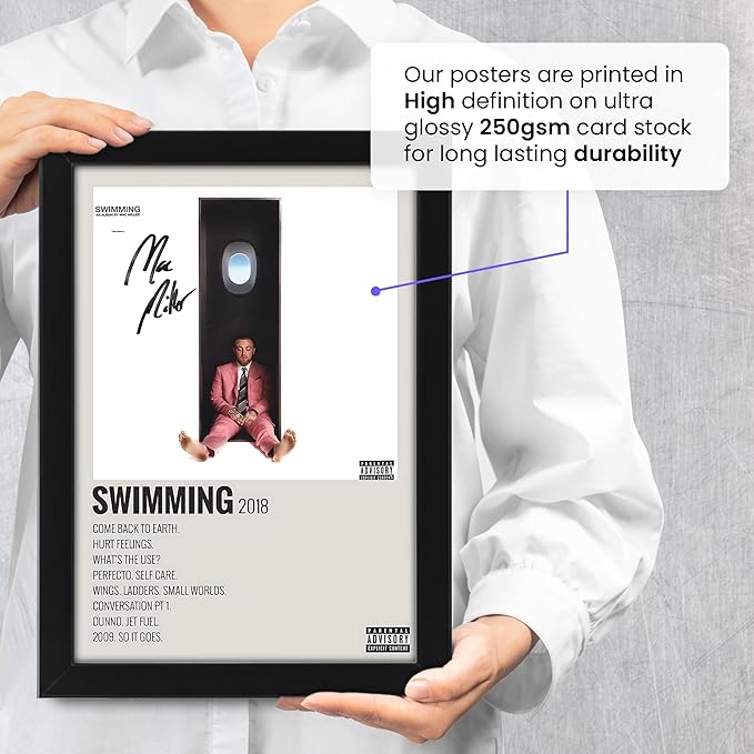 AllStarMedia Mac Miller Swimming Studio Album Music Poster with Autograph Print