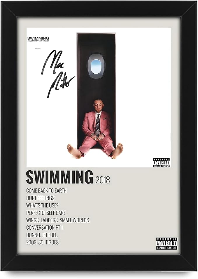 AllStarMedia Mac Miller Swimming Studio Album Music Poster with Autograph Print
