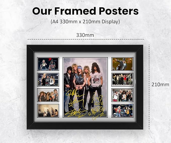 AllStarMedia Guns N Roses Musical Band Signed Print Poster, Limited Edition Music Memorabilia, Gift for Fans, Collage Artwork