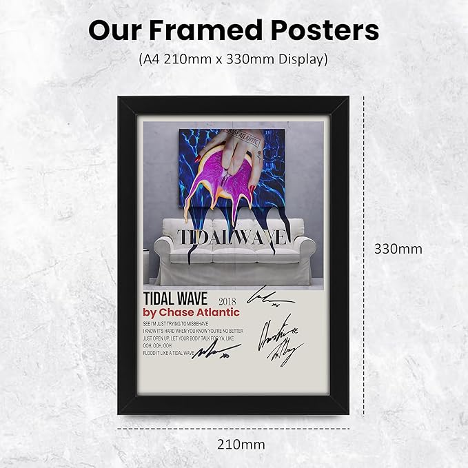 AllStarMedia Tidal Wave Song by Chase Atlantic Signed Poster – Limited Edition Autographed Collectible for Fans – Premium Music Merchandise Gift