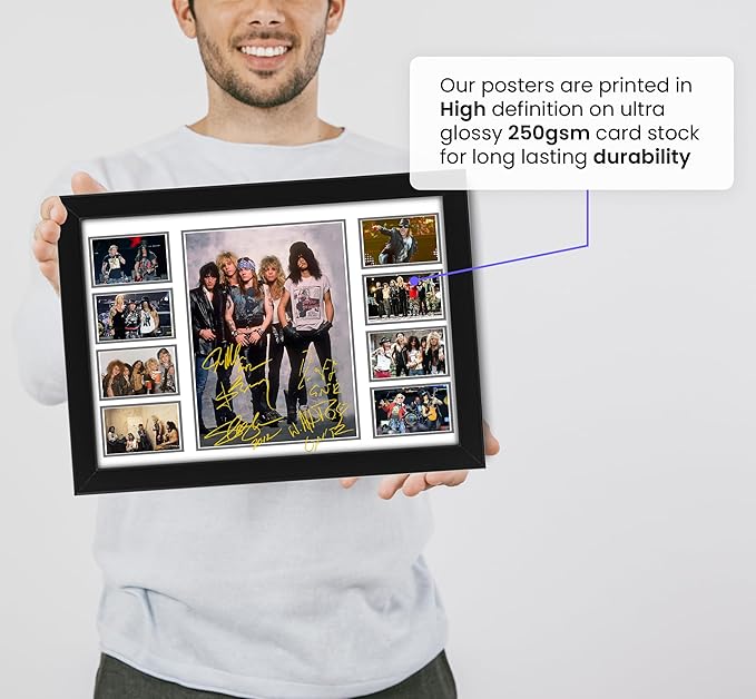 AllStarMedia Guns N Roses Musical Band Signed Print Poster, Limited Edition Music Memorabilia, Gift for Fans, Collage Artwork